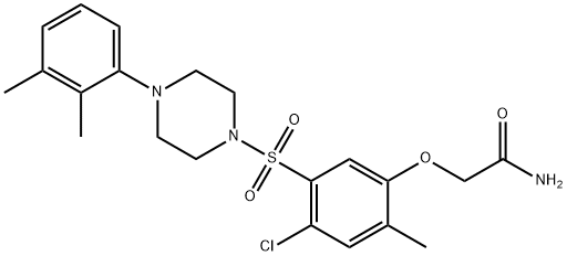 2-(4-chloro-5-{[4-(2,3-dimethylphenyl)-1-piperazinyl]sulfonyl}-2-methylphenoxy)acetamide Struktur