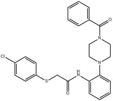 N-[2-(4-benzoyl-1-piperazinyl)phenyl]-2-[(4-chlorophenyl)sulfanyl]acetamide Struktur