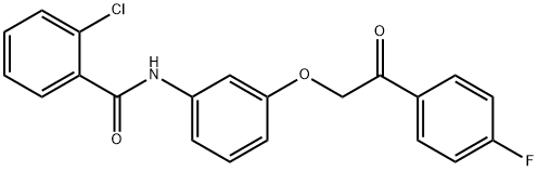 2-chloro-N-{3-[2-(4-fluorophenyl)-2-oxoethoxy]phenyl}benzamide Struktur