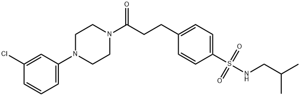 4-{3-[4-(3-chlorophenyl)-1-piperazinyl]-3-oxopropyl}-N-isobutylbenzenesulfonamide Struktur