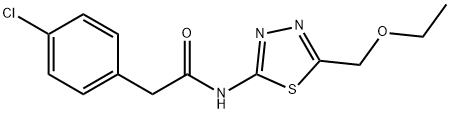 2-(4-chlorophenyl)-N-[5-(ethoxymethyl)-1,3,4-thiadiazol-2-yl]acetamide Struktur