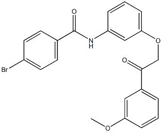 4-bromo-N-{3-[2-(3-methoxyphenyl)-2-oxoethoxy]phenyl}benzamide Struktur