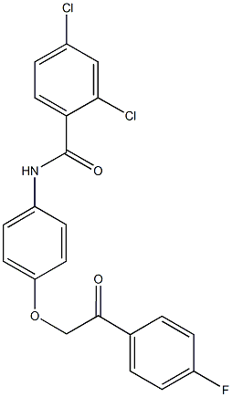 2,4-dichloro-N-{4-[2-(4-fluorophenyl)-2-oxoethoxy]phenyl}benzamide Struktur