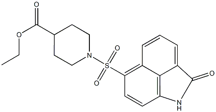 ethyl 1-[(2-oxo-1,2-dihydrobenzo[cd]indol-6-yl)sulfonyl]-4-piperidinecarboxylate Struktur