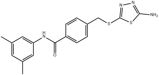 4-{[(5-amino-1,3,4-thiadiazol-2-yl)thio]methyl}-N-(3,5-dimethylphenyl)benzamide Struktur