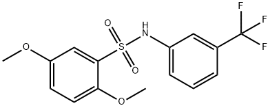 2,5-dimethoxy-N-[3-(trifluoromethyl)phenyl]benzenesulfonamide Struktur