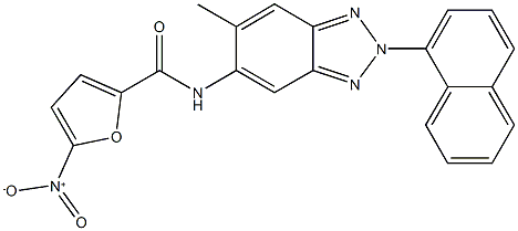 5-nitro-N-[6-methyl-2-(1-naphthyl)-2H-1,2,3-benzotriazol-5-yl]-2-furamide Struktur