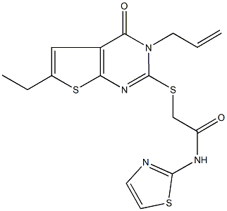 2-[(3-allyl-6-ethyl-4-oxo-3,4-dihydrothieno[2,3-d]pyrimidin-2-yl)thio]-N-(1,3-thiazol-2-yl)acetamide Struktur