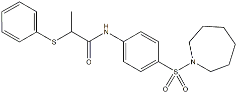 N-[4-(1-azepanylsulfonyl)phenyl]-2-(phenylsulfanyl)propanamide Struktur