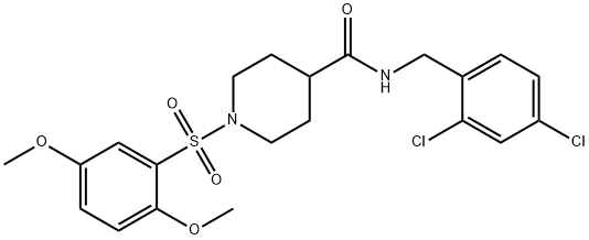 N-(2,4-dichlorobenzyl)-1-[(2,5-dimethoxyphenyl)sulfonyl]-4-piperidinecarboxamide Struktur