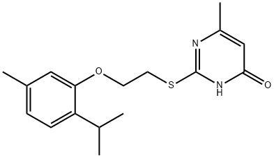 2-{[2-(2-isopropyl-5-methylphenoxy)ethyl]sulfanyl}-6-methyl-4(1H)-pyrimidinone Struktur