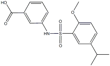 3-{[(5-isopropyl-2-methoxyphenyl)sulfonyl]amino}benzoic acid Struktur