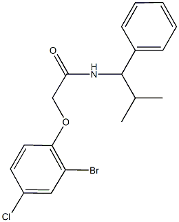 2-(2-bromo-4-chlorophenoxy)-N-(2-methyl-1-phenylpropyl)acetamide Struktur