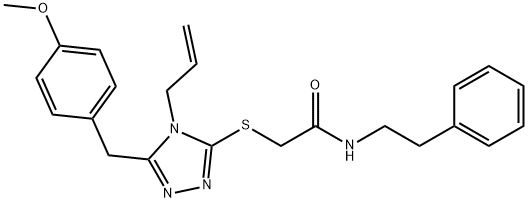 2-{[4-allyl-5-(4-methoxybenzyl)-4H-1,2,4-triazol-3-yl]sulfanyl}-N-(2-phenylethyl)acetamide Struktur