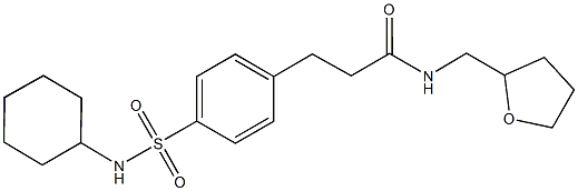 3-{4-[(cyclohexylamino)sulfonyl]phenyl}-N-(tetrahydro-2-furanylmethyl)propanamide Struktur