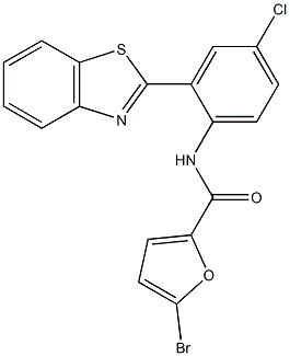 N-[2-(1,3-benzothiazol-2-yl)-4-chlorophenyl]-5-bromo-2-furamide Struktur