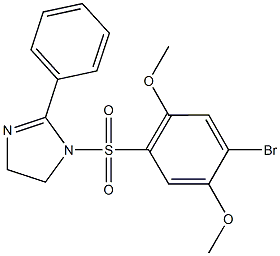 1-[(4-bromo-2,5-dimethoxyphenyl)sulfonyl]-2-phenyl-4,5-dihydro-1H-imidazole Struktur