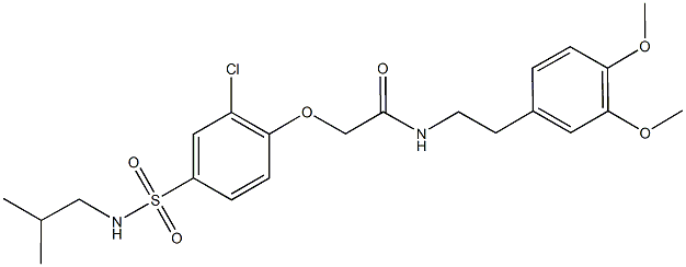 2-{2-chloro-4-[(isobutylamino)sulfonyl]phenoxy}-N-[2-(3,4-dimethoxyphenyl)ethyl]acetamide Struktur