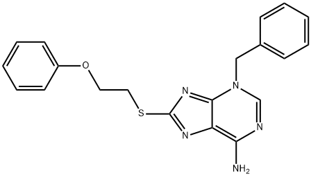 3-benzyl-8-[(2-phenoxyethyl)sulfanyl]-3H-purin-6-ylamine Struktur