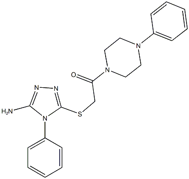 5-{[2-oxo-2-(4-phenyl-1-piperazinyl)ethyl]sulfanyl}-4-phenyl-4H-1,2,4-triazol-3-ylamine Struktur