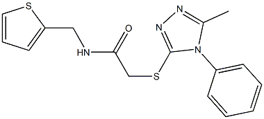 2-[(5-methyl-4-phenyl-4H-1,2,4-triazol-3-yl)thio]-N-(2-thienylmethyl)acetamide Struktur