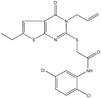 2-[(3-allyl-6-ethyl-4-oxo-3,4-dihydrothieno[2,3-d]pyrimidin-2-yl)thio]-N-(2,5-dichlorophenyl)acetamide Struktur