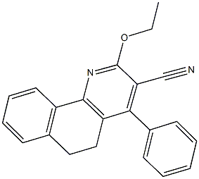 2-ethoxy-4-phenyl-5,6-dihydrobenzo[h]quinoline-3-carbonitrile Struktur