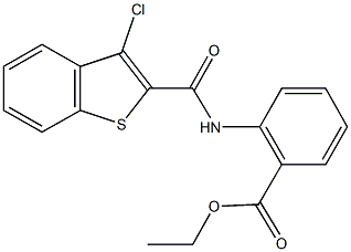 ethyl 2-{[(3-chloro-1-benzothien-2-yl)carbonyl]amino}benzoate Struktur