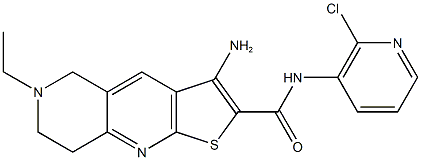 3-amino-N-(2-chloro-3-pyridinyl)-6-ethyl-5,6,7,8-tetrahydrothieno[2,3-b][1,6]naphthyridine-2-carboxamide Struktur