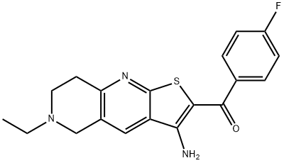 (3-amino-6-ethyl-5,6,7,8-tetrahydrothieno[2,3-b][1,6]naphthyridin-2-yl)(4-fluorophenyl)methanone Struktur