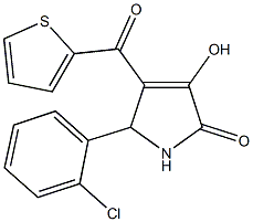 5-(2-chlorophenyl)-3-hydroxy-4-(2-thienylcarbonyl)-1,5-dihydro-2H-pyrrol-2-one Struktur