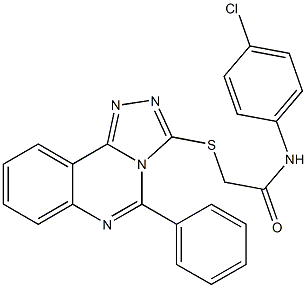 N-(4-chlorophenyl)-2-[(5-phenyl[1,2,4]triazolo[4,3-c]quinazolin-3-yl)sulfanyl]acetamide Struktur