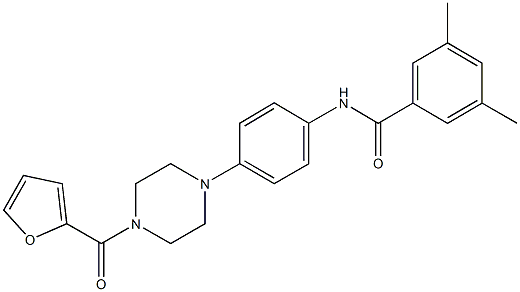 N-{4-[4-(2-furoyl)-1-piperazinyl]phenyl}-3,5-dimethylbenzamide Struktur