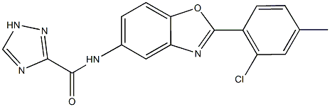 N-[2-(2-chloro-4-methylphenyl)-1,3-benzoxazol-5-yl]-1H-1,2,4-triazole-3-carboxamide Struktur