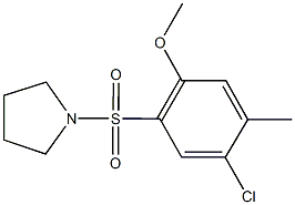 4-chloro-5-methyl-2-(1-pyrrolidinylsulfonyl)phenyl methyl ether Struktur