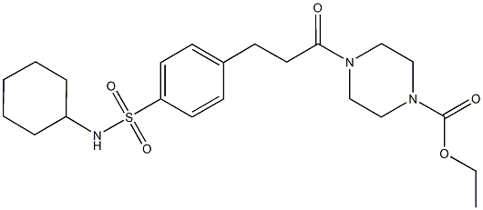 ethyl 4-(3-{4-[(cyclohexylamino)sulfonyl]phenyl}propanoyl)-1-piperazinecarboxylate Struktur