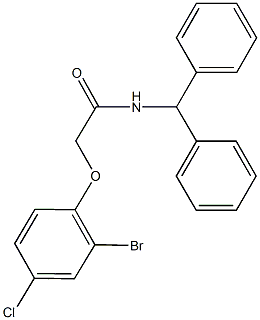 N-benzhydryl-2-(2-bromo-4-chlorophenoxy)acetamide Struktur