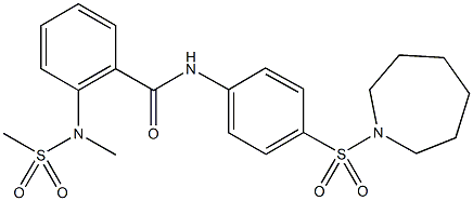 N-[4-(1-azepanylsulfonyl)phenyl]-2-[methyl(methylsulfonyl)amino]benzamide Struktur