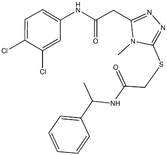 2-({5-[2-(3,4-dichloroanilino)-2-oxoethyl]-4-methyl-4H-1,2,4-triazol-3-yl}sulfanyl)-N-(1-phenylethyl)acetamide Struktur