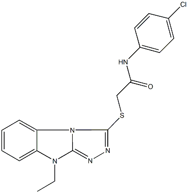 N-(4-chlorophenyl)-2-[(9-ethyl-9H-[1,2,4]triazolo[4,3-a]benzimidazol-3-yl)sulfanyl]acetamide Struktur