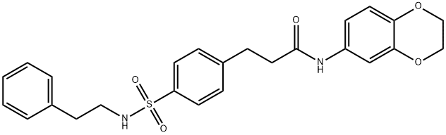 N-(2,3-dihydro-1,4-benzodioxin-6-yl)-3-(4-{[(2-phenylethyl)amino]sulfonyl}phenyl)propanamide Struktur