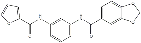 N-[3-(2-furoylamino)phenyl]-1,3-benzodioxole-5-carboxamide Struktur