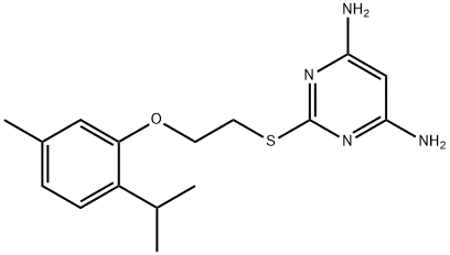 6-amino-2-{[2-(2-isopropyl-5-methylphenoxy)ethyl]sulfanyl}-4-pyrimidinylamine Struktur