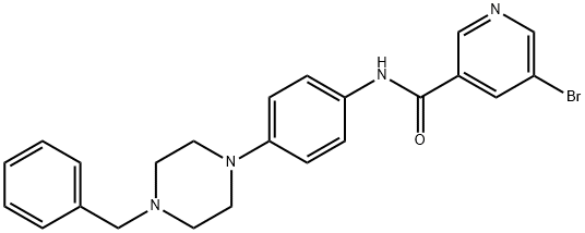 N-[4-(4-benzyl-1-piperazinyl)phenyl]-5-bromonicotinamide Struktur