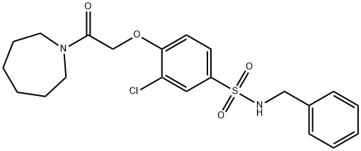 4-[2-(1-azepanyl)-2-oxoethoxy]-N-benzyl-3-chlorobenzenesulfonamide Struktur