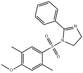 2,5-dimethyl-4-[(2-phenyl-4,5-dihydro-1H-imidazol-1-yl)sulfonyl]phenyl methyl ether Struktur