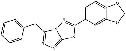 6-(1,3-benzodioxol-5-yl)-3-benzyl[1,2,4]triazolo[3,4-b][1,3,4]thiadiazole Struktur