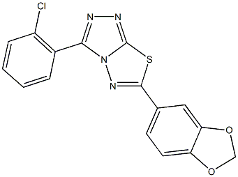 6-(1,3-benzodioxol-5-yl)-3-(2-chlorophenyl)[1,2,4]triazolo[3,4-b][1,3,4]thiadiazole Struktur