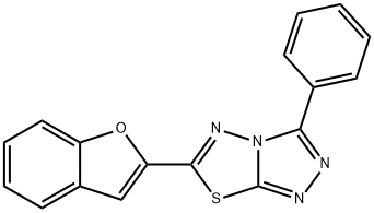 6-(1-benzofuran-2-yl)-3-phenyl[1,2,4]triazolo[3,4-b][1,3,4]thiadiazole Struktur