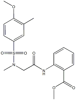 methyl 2-({[[(4-methoxy-3-methylphenyl)sulfonyl](methyl)amino]acetyl}amino)benzoate Struktur